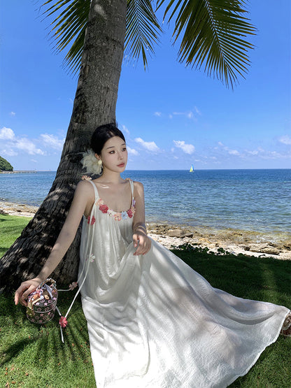 Boho Floral Maxi Dress Ethereal Loose-Fit Beach Getaway Outfit