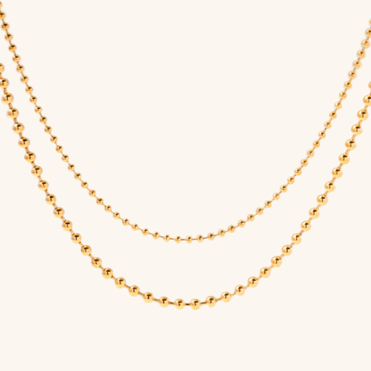 Bold Sphere - Layered Ball Chain Necklace