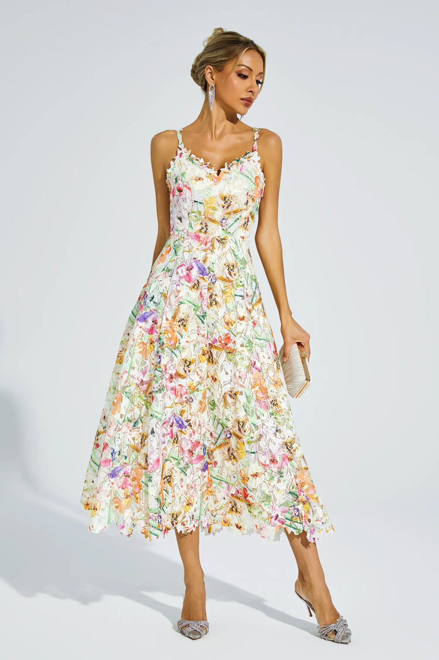 Boswell Floral Embroider Midi Dress