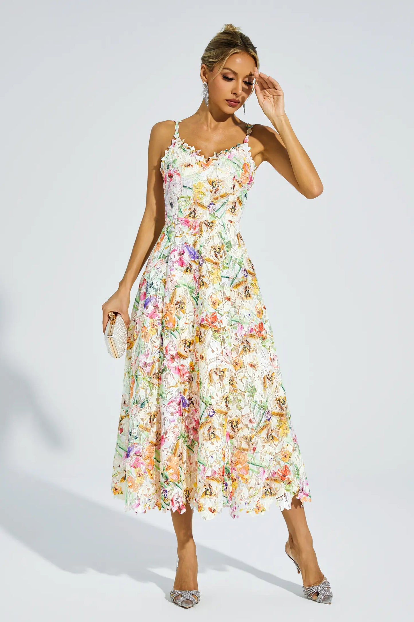 Boswell Floral Embroider Midi Dress