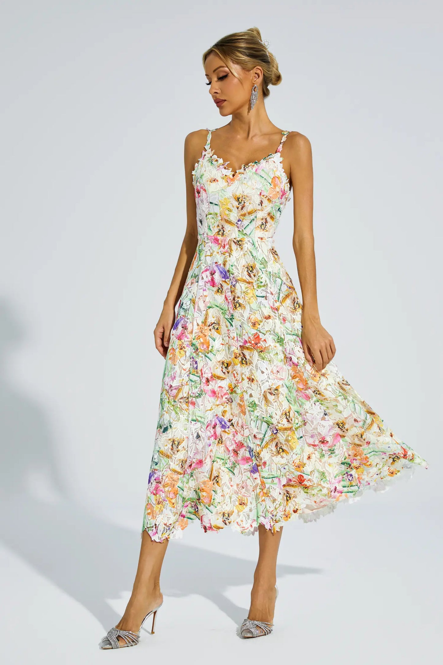 Boswell Floral Embroider Midi Dress