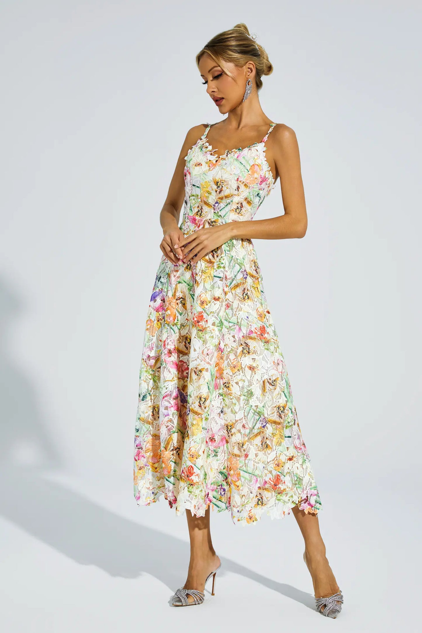 Boswell Floral Embroider Midi Dress