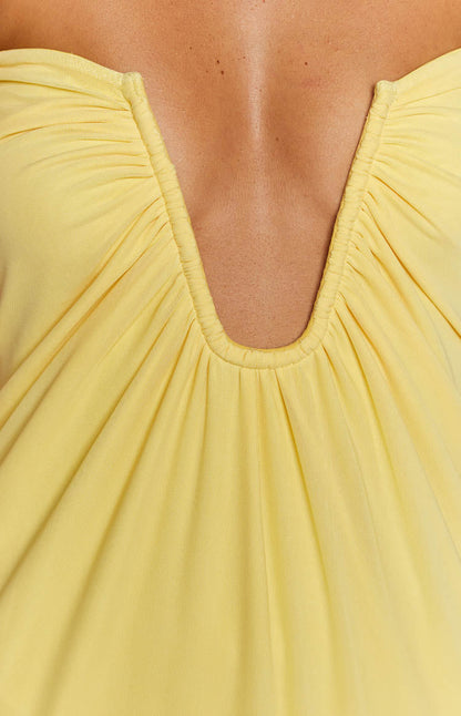 Samantha Yellow Strapless Maxi Dress