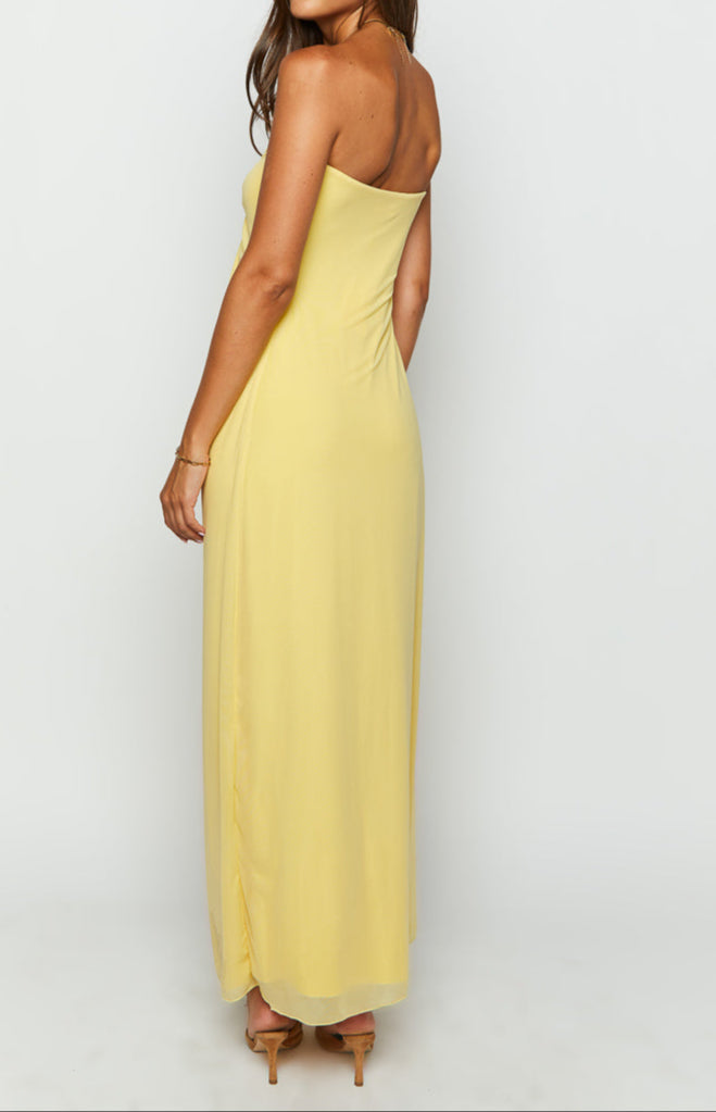 Samantha Yellow Strapless Maxi Dress