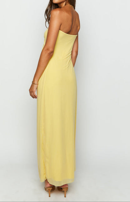 Samantha Yellow Strapless Maxi Dress