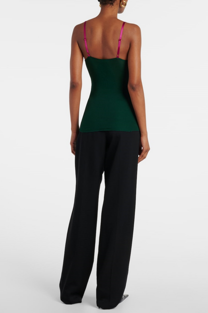 Brandra Lace-trimmed Tank Top - Green