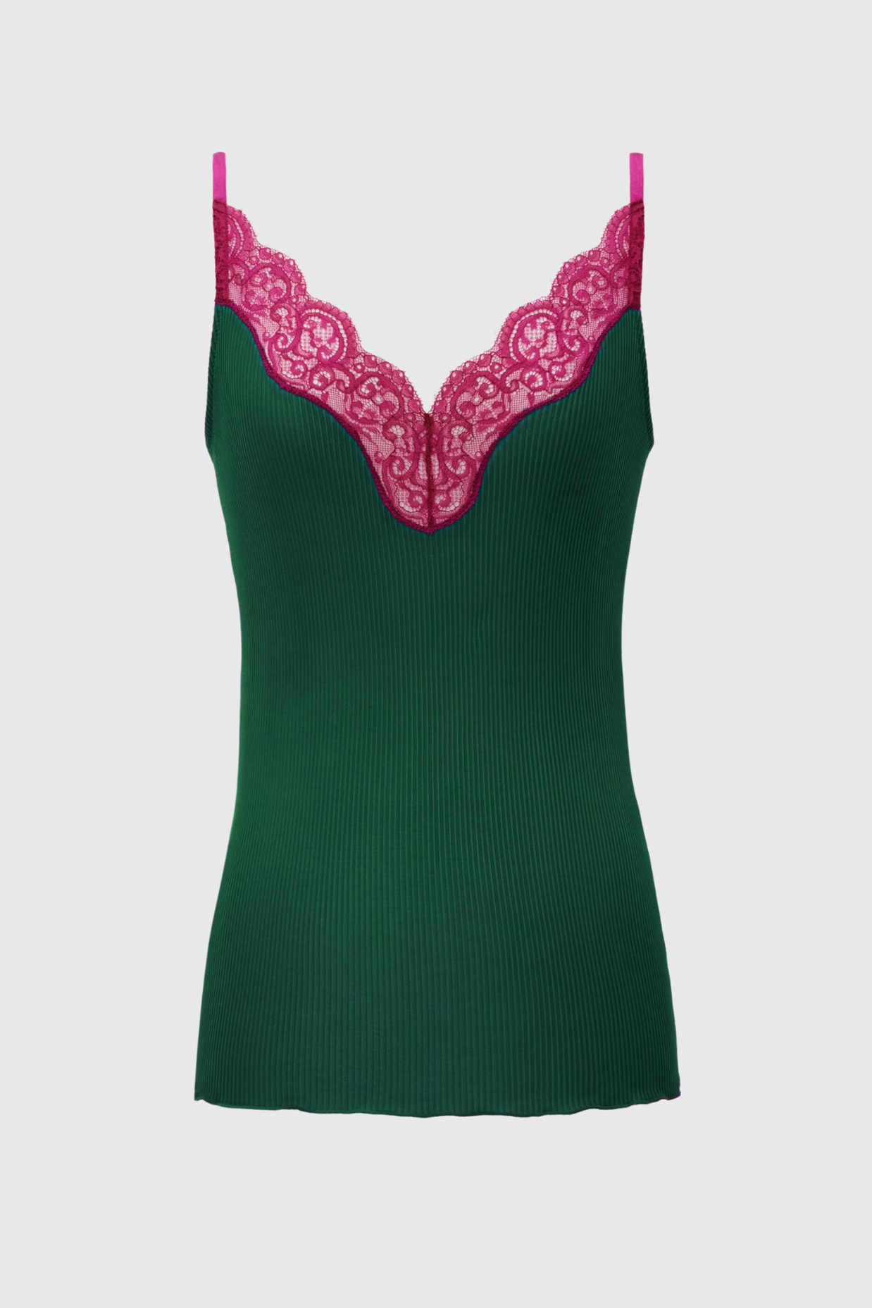 Brandra Lace-trimmed Tank Top - Green