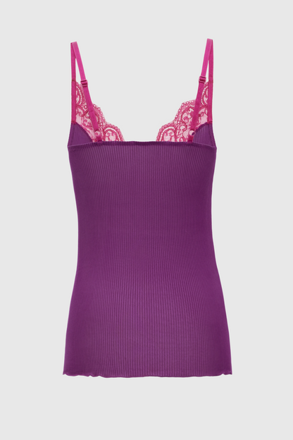 Brandra Lace-trimmed Tank Top - Purple