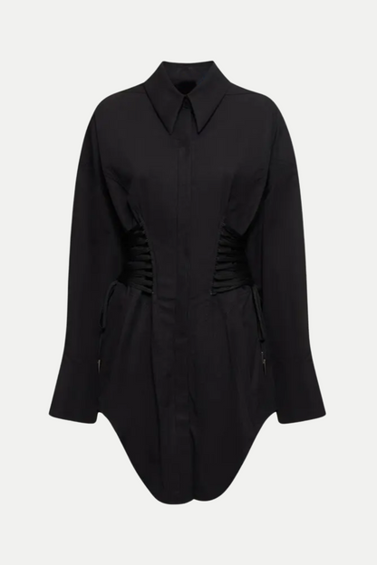 Braycha Ruch Drawstring Shirt - Black