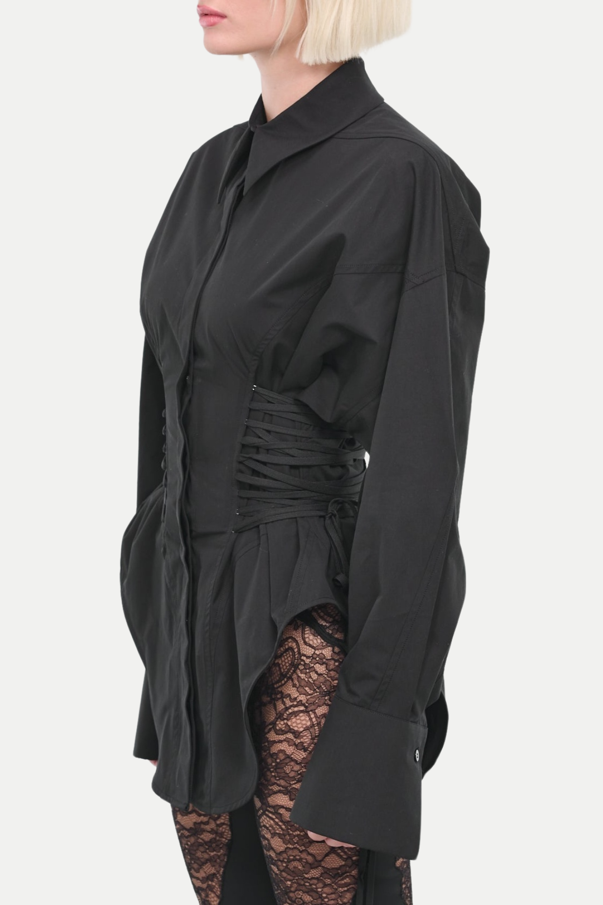 Braycha Ruch Drawstring Shirt - Black