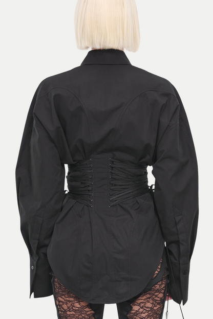 Braycha Ruch Drawstring Shirt - Black