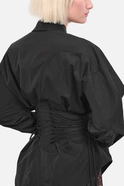 Braycha Ruch Drawstring Shirt - Black