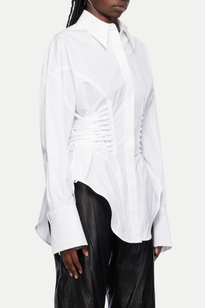 Braycha Ruch Drawstring Shirt - White