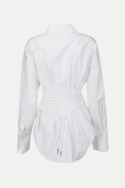 Braycha Ruch Drawstring Shirt - White