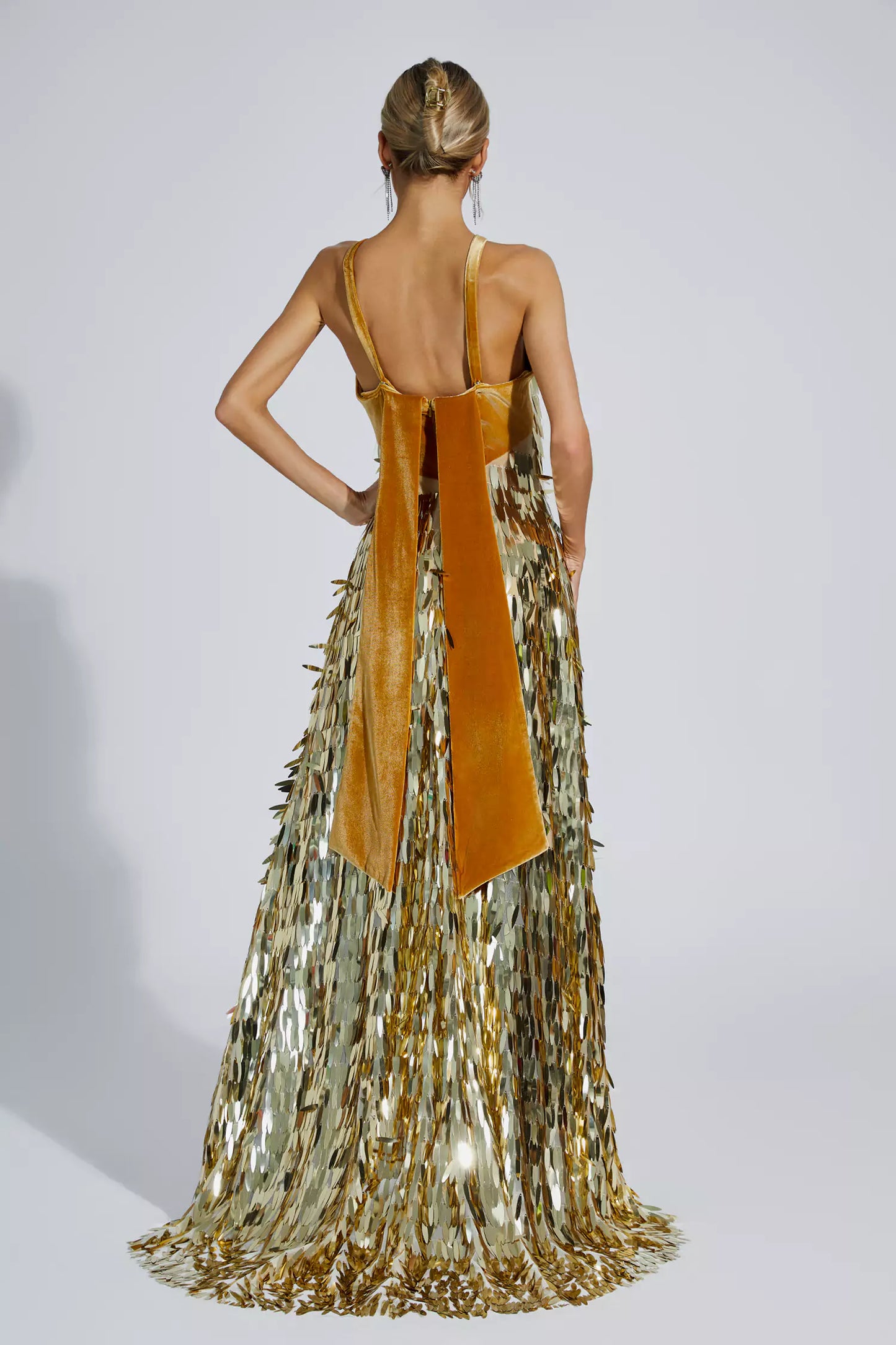 Bria Gold Maxi Sequin Dress