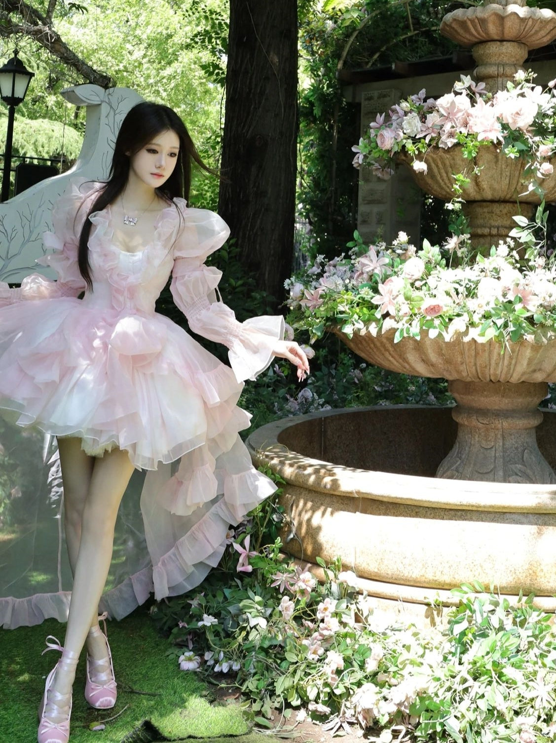 Runaway Disney Princess Ball Gown High-End Couture Dress, Elegant Cinched Waist Birthday & Prom Gown