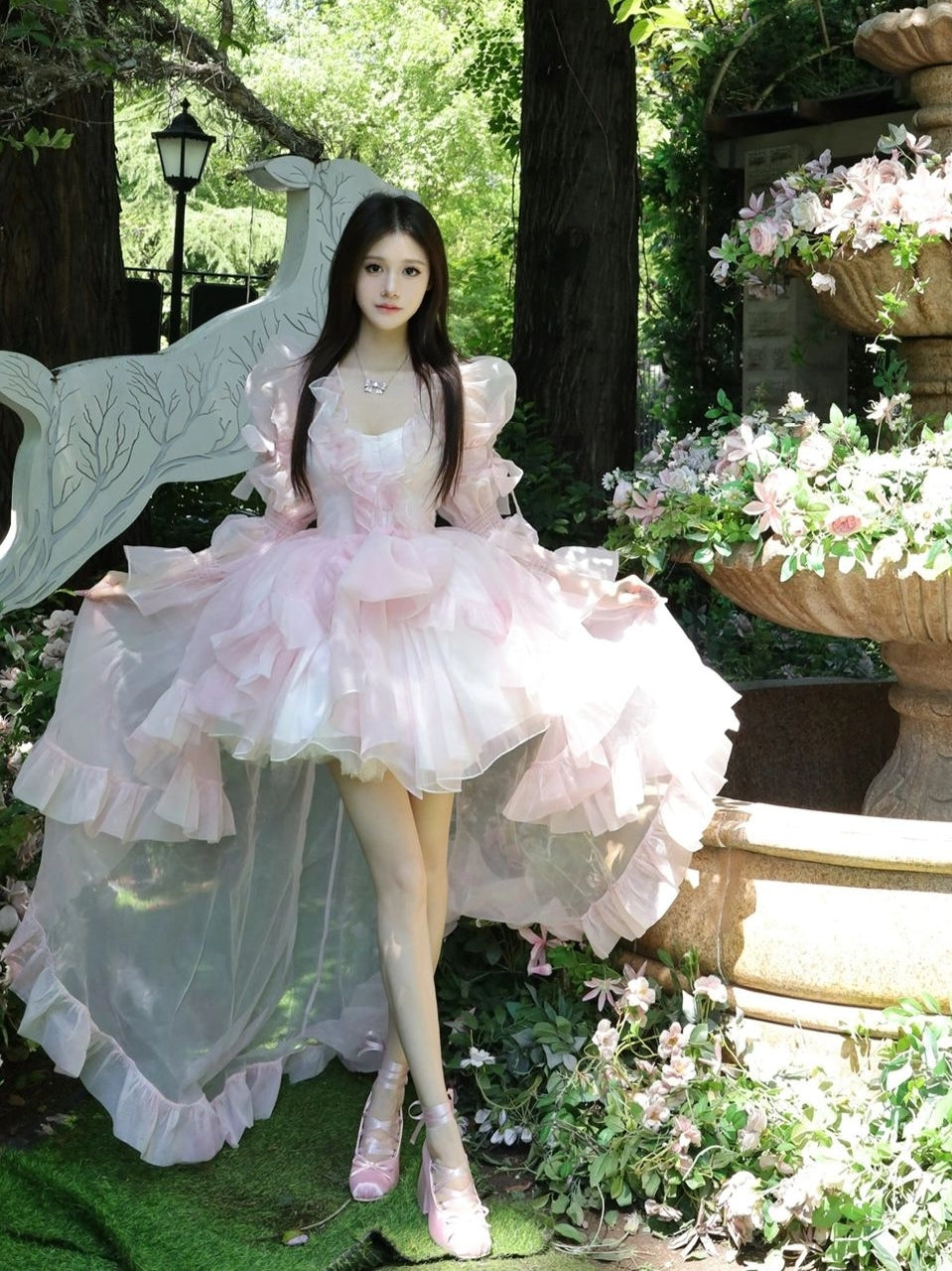 Runaway Disney Princess Ball Gown High-End Couture Dress, Elegant Cinched Waist Birthday & Prom Gown