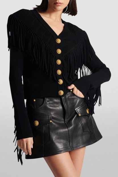 Briony Fringed Knit Cardigan