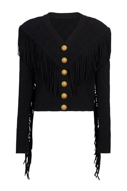 Briony Fringed Knit Cardigan