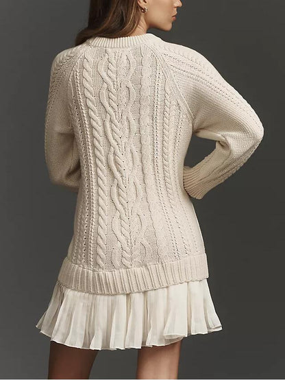Twist Shape Knit Sweater Mini Dress