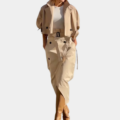| Women's trench coat set in elegant design