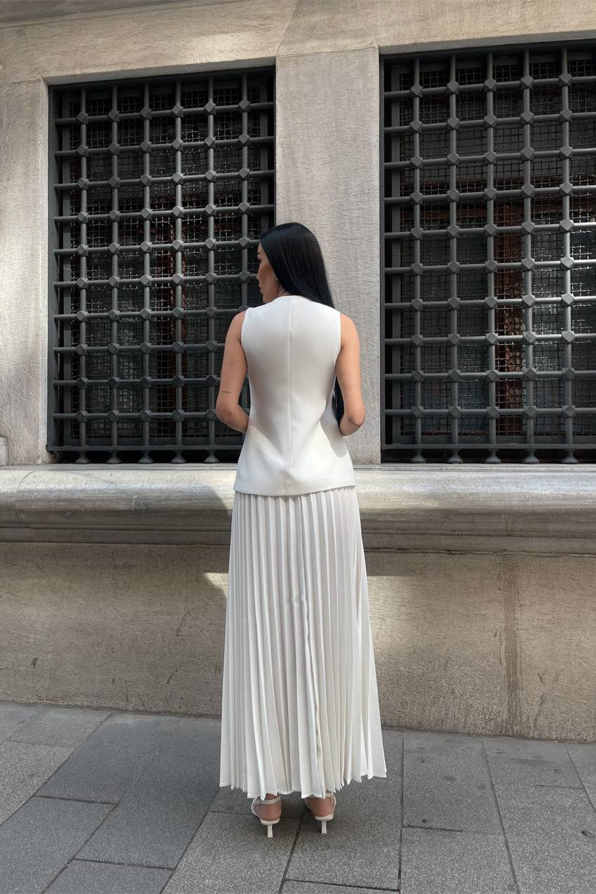 Salome Vest Pleated Skirt Set
