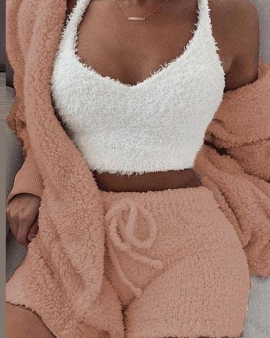 Solid Cropped Pajama Set