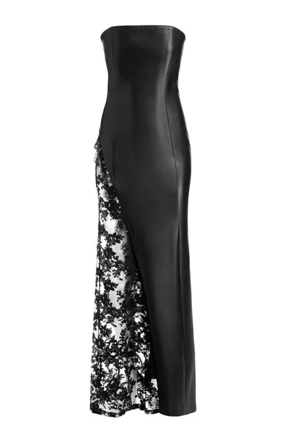 Virginia Strapless Embellished Lace Maxi Dress