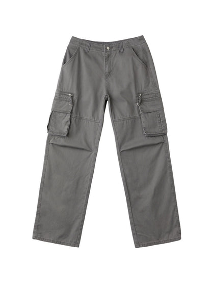 Washed Vintage Baggy Cargo Jeans