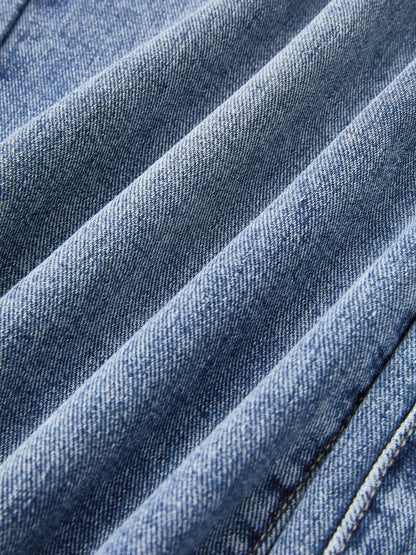 Pocket Design Blue Wash Boyfriend Jeans