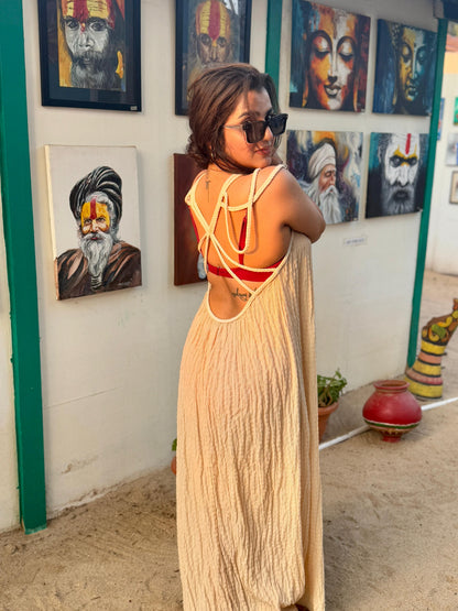 Rope Strapless Halterneck Loose Beach Dress