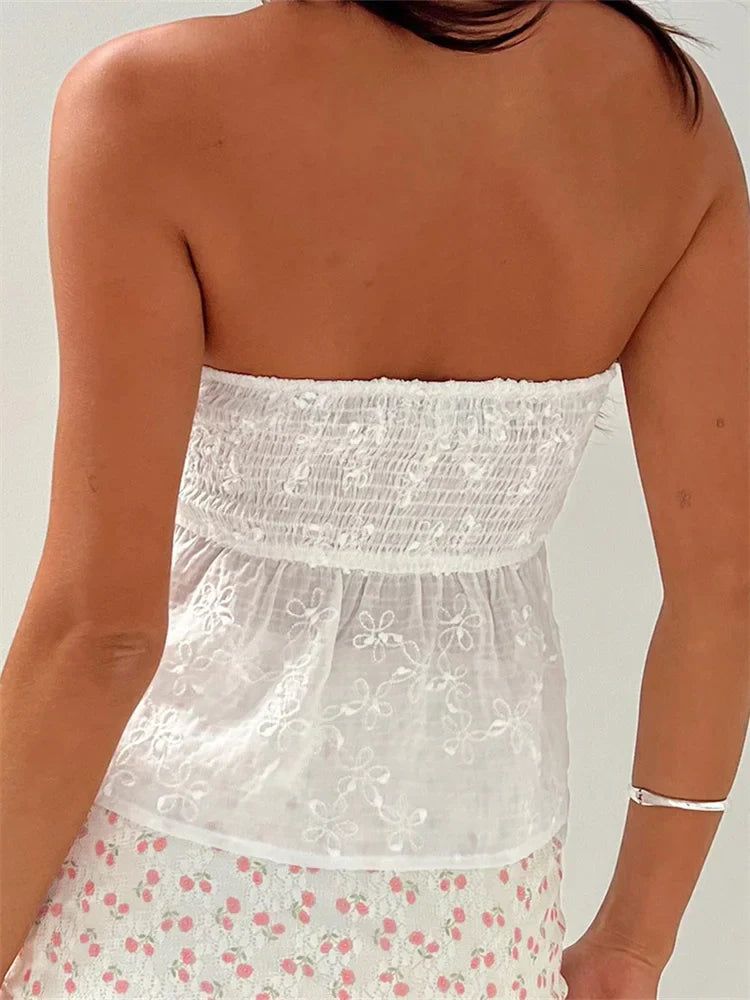 Lace Flower Patchwork Fairy Aesthetic Crop Top