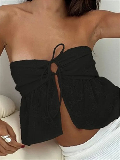 Lace Flower Patchwork Fairy Aesthetic Crop Top