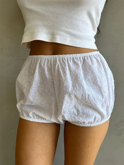 Plaid Striped Elastic Waist Short