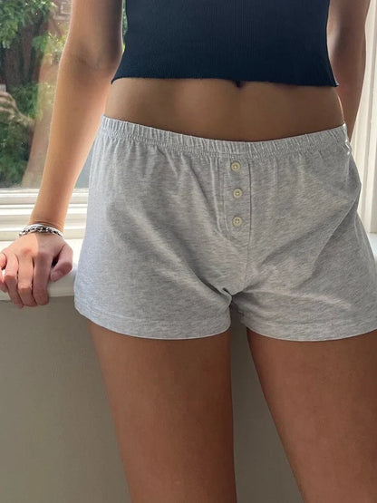 Floral Heart Striped Lounge Short