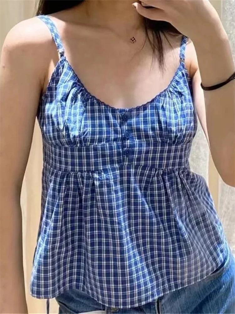 Floral Print V-neck Tie-up Spaghetti Crop Top