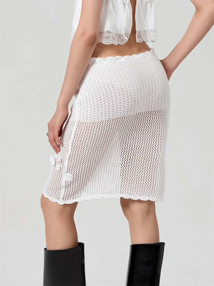 Crochet 3D Flower Patchwork Skirt