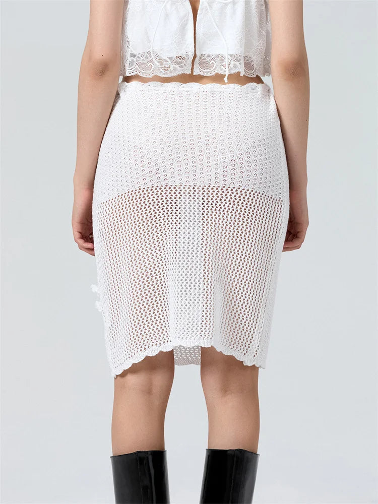 Crochet 3D Flower Patchwork Skirt