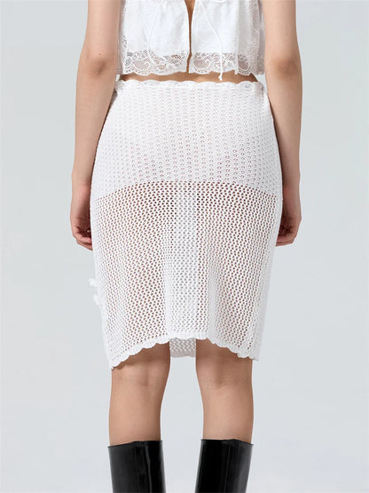 Crochet 3D Flower Patchwork Skirt