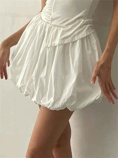 Elastic Waist Solid Tutu Skirt