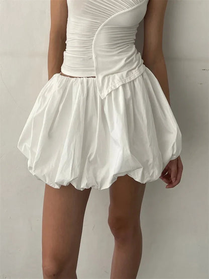 Elastic Waist Solid Tutu Skirt