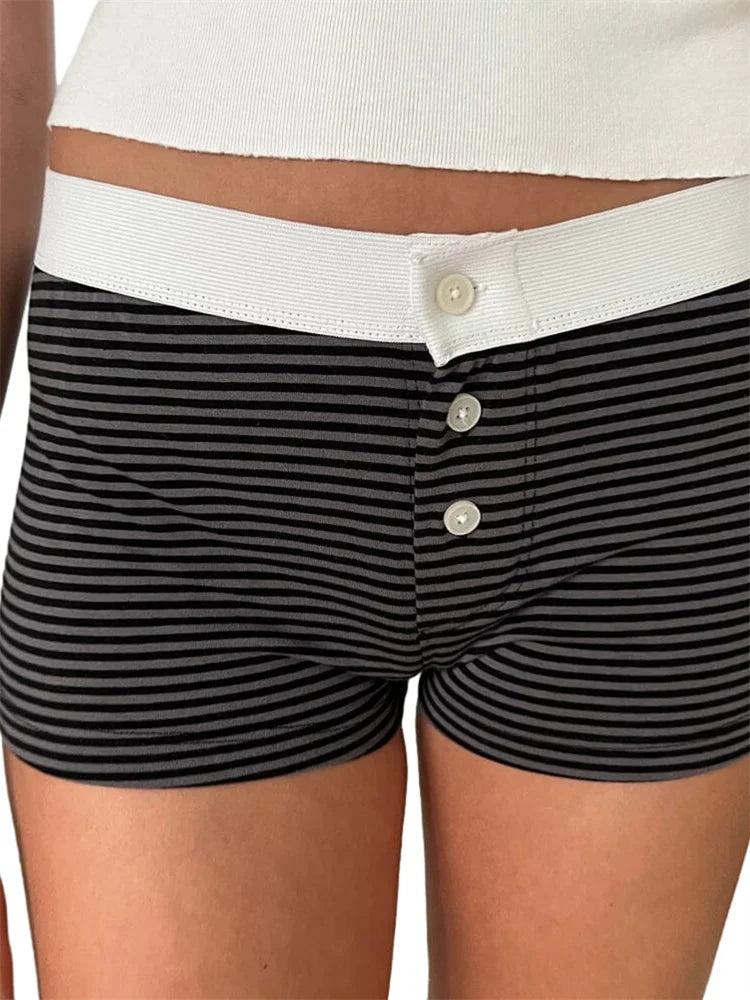 Floral Striped Pajama Sleep Short