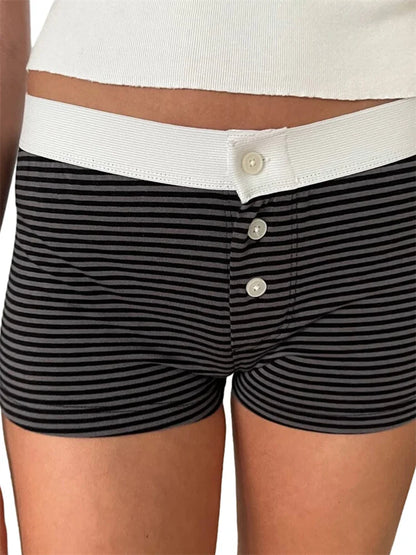 Floral Striped Pajama Sleep Short