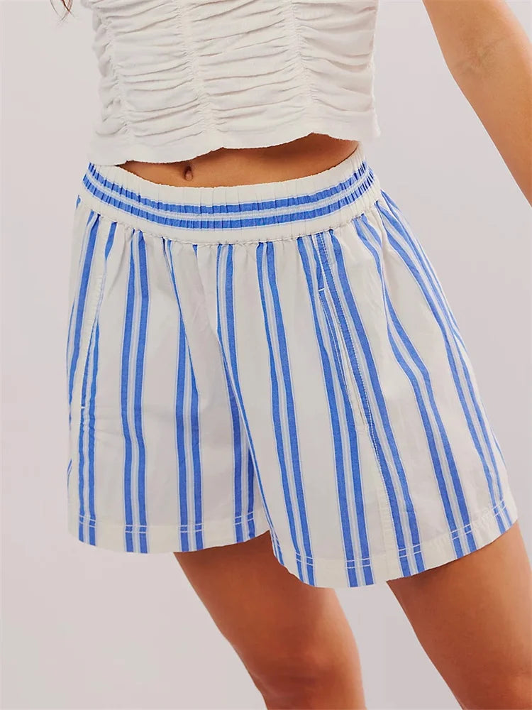 Striped Pocket Loose Casual Short