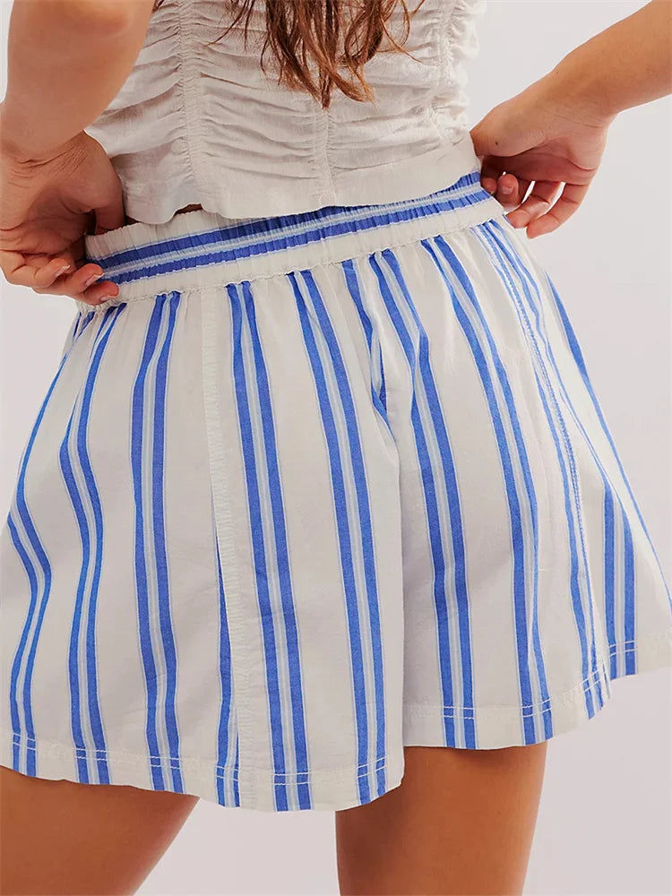 Striped Pocket Loose Casual Short