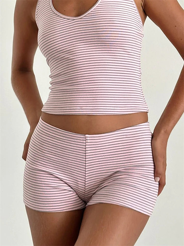 Striped Slim Fit Lounge Short