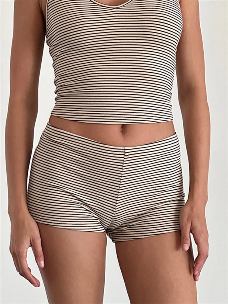 Striped Slim Fit Lounge Short
