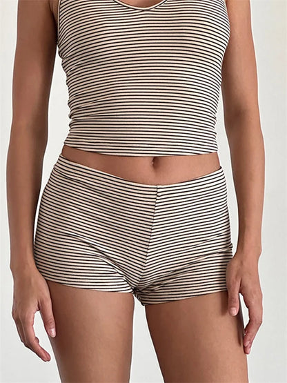 Striped Slim Fit Lounge Short