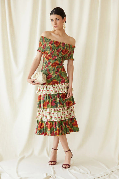 Multicolor May Midi Dress