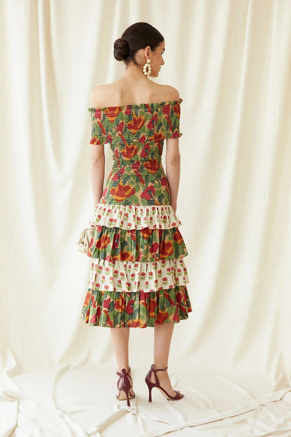 Multicolor May Midi Dress